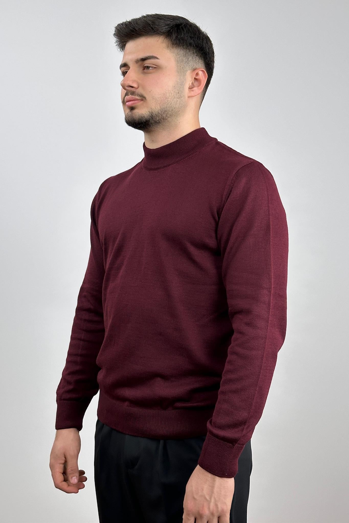 Yarım Balıkçı Yaka Triko - Bordo