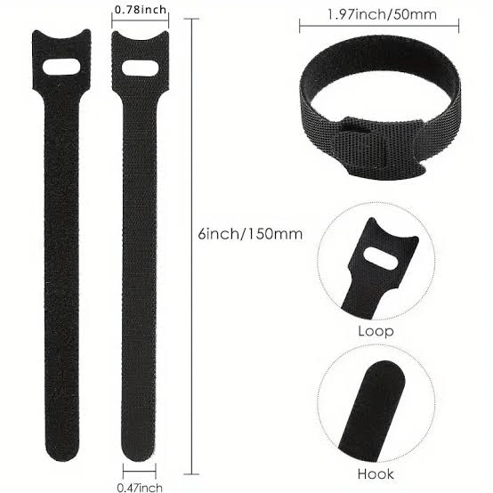 10'lu Cırt Cırtlı Kablo Düzenleyici Seti - 15cm