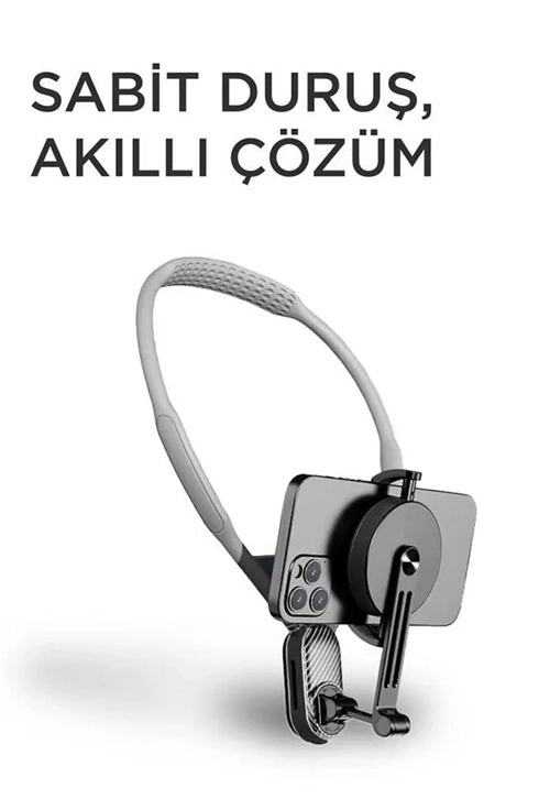 360 Derece Ayarlanabilir Boyun Askılı Manyetik Telefon Tutucu