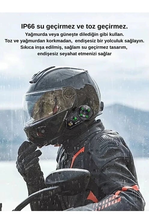 D2-6x 1000m Mesafeli 6 Kanallı İntercom Bluetooth Motosiklet Kask Kulaklığı İntercom Kulaklık