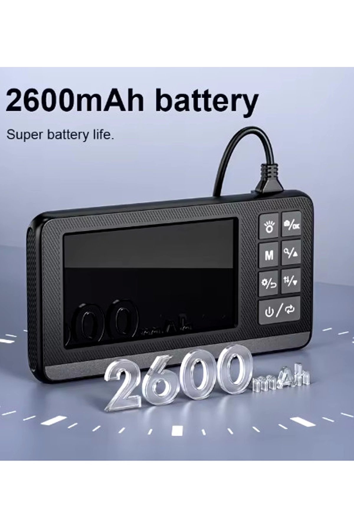 Ekranlı Çift Kameralı 10 Mt Sert Kablo Endoskop Kamera 8 Mm 4.3 Inc Hafıza Kart Destekli