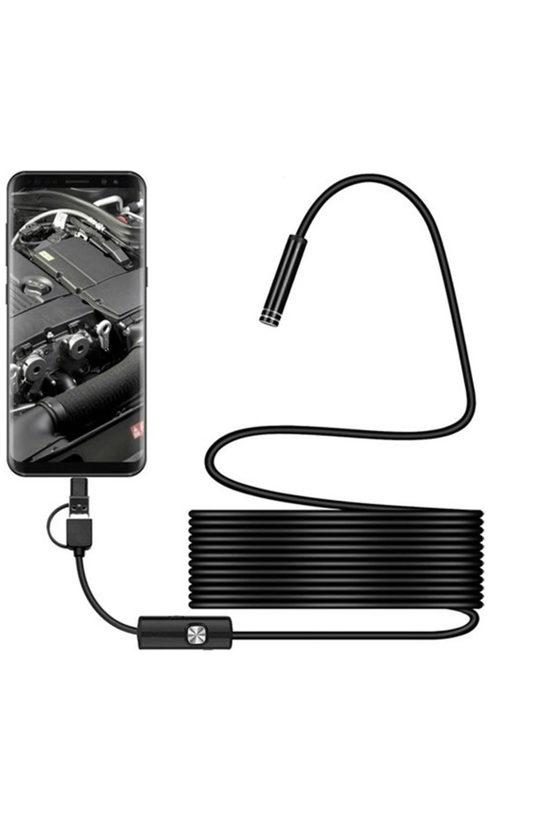 Endoskop 3 İn 1 Yılan Kamera Usb Micro Usb Type-c 20 Metre Sert Kablo