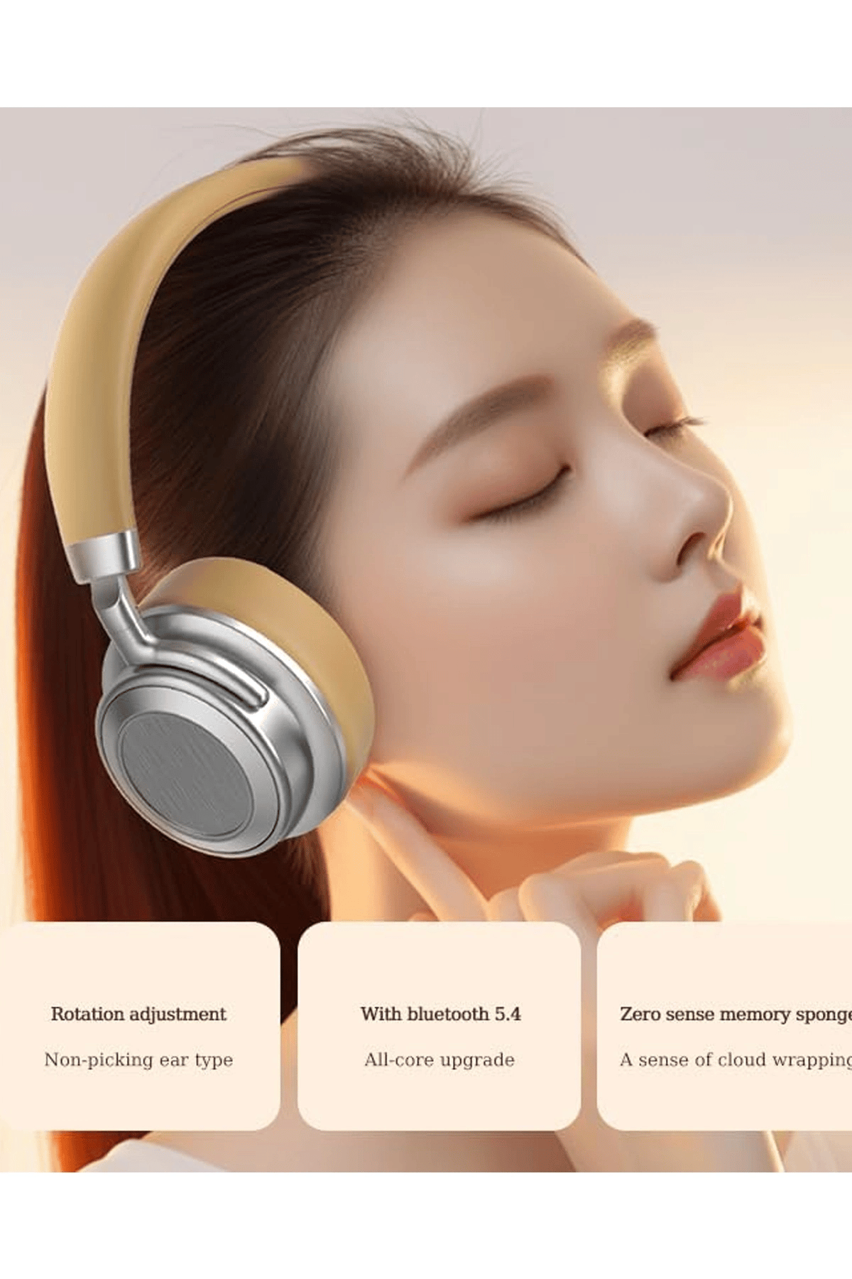 Metal Kulak Üstü Kablosuz Bluetooth Kulaklık Hybrid Anc Type-c Hızlı Şarj Bluetooth 6.0