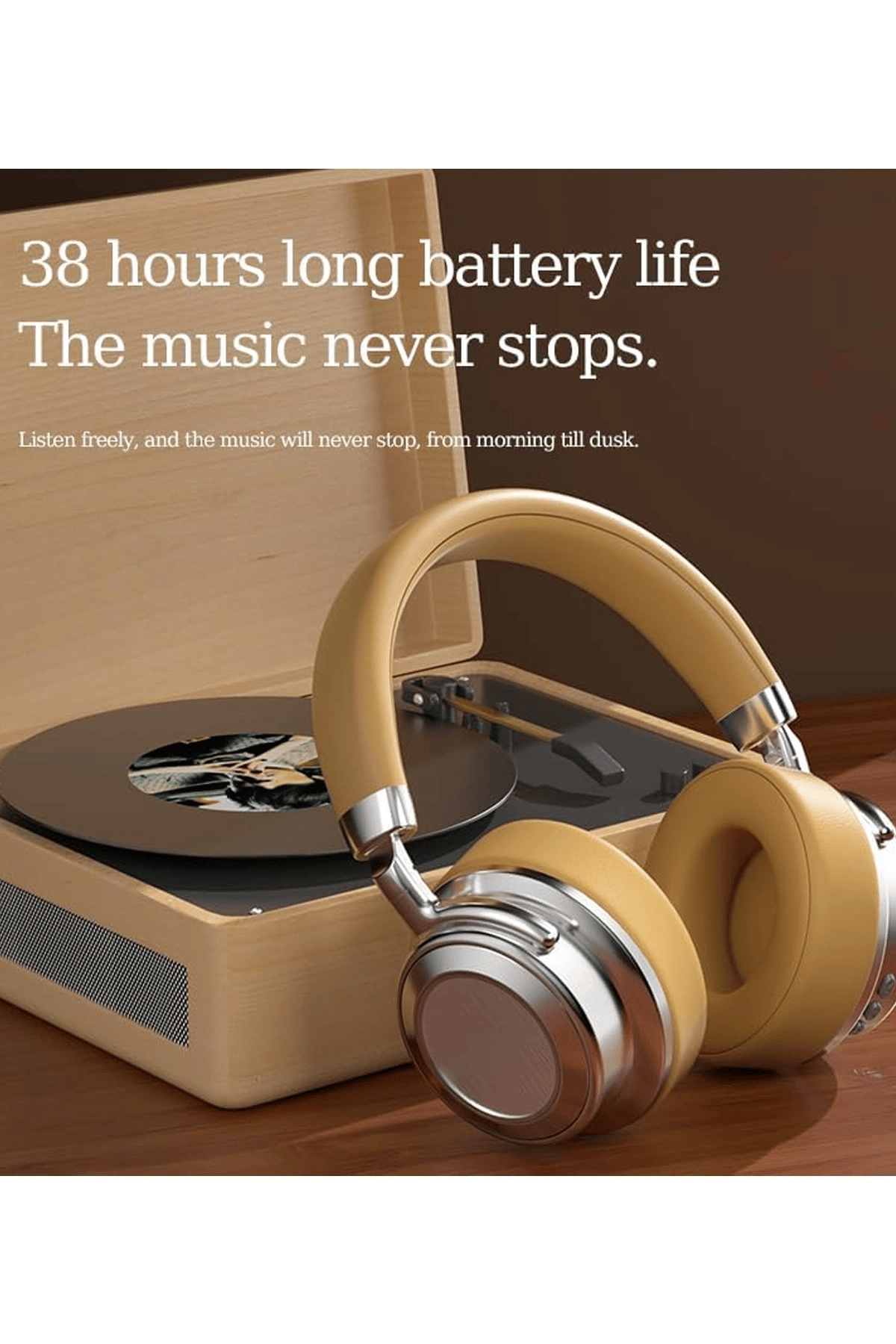 Metal Kulak Üstü Kablosuz Bluetooth Kulaklık Hybrid Anc Type-c Hızlı Şarj Bluetooth 6.0