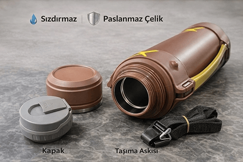 Mszm 2000 Ml Çift Katmanlı Vakumlu Paslanmaz Çelik Termos Alk4637