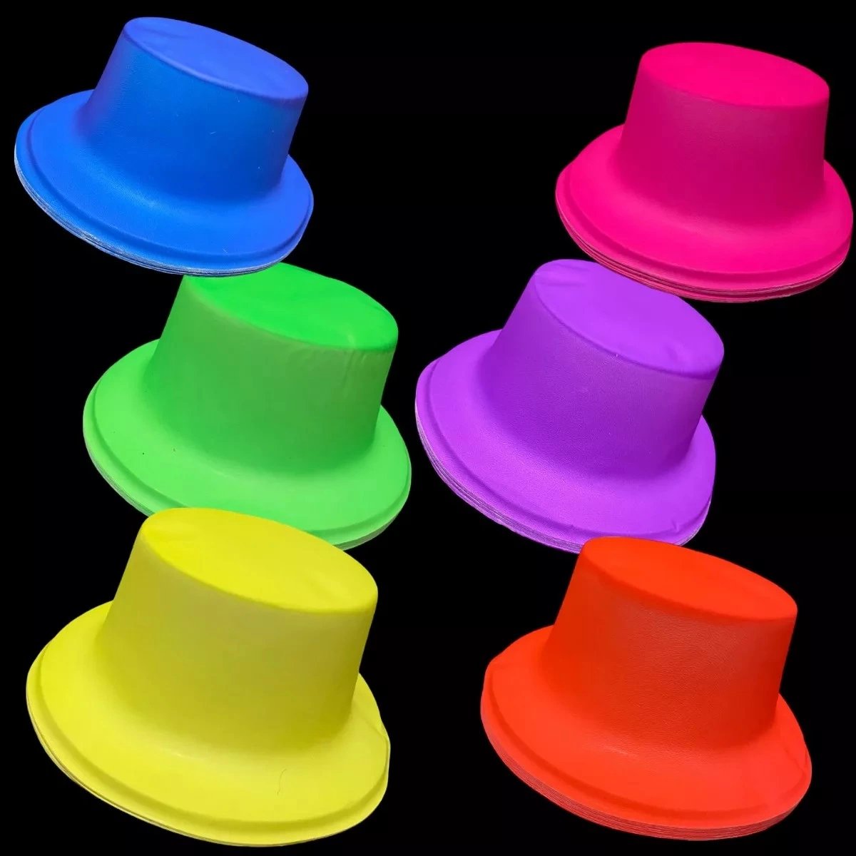 Neon Partisi Turuncu Renk Plastik Fötr Şapka