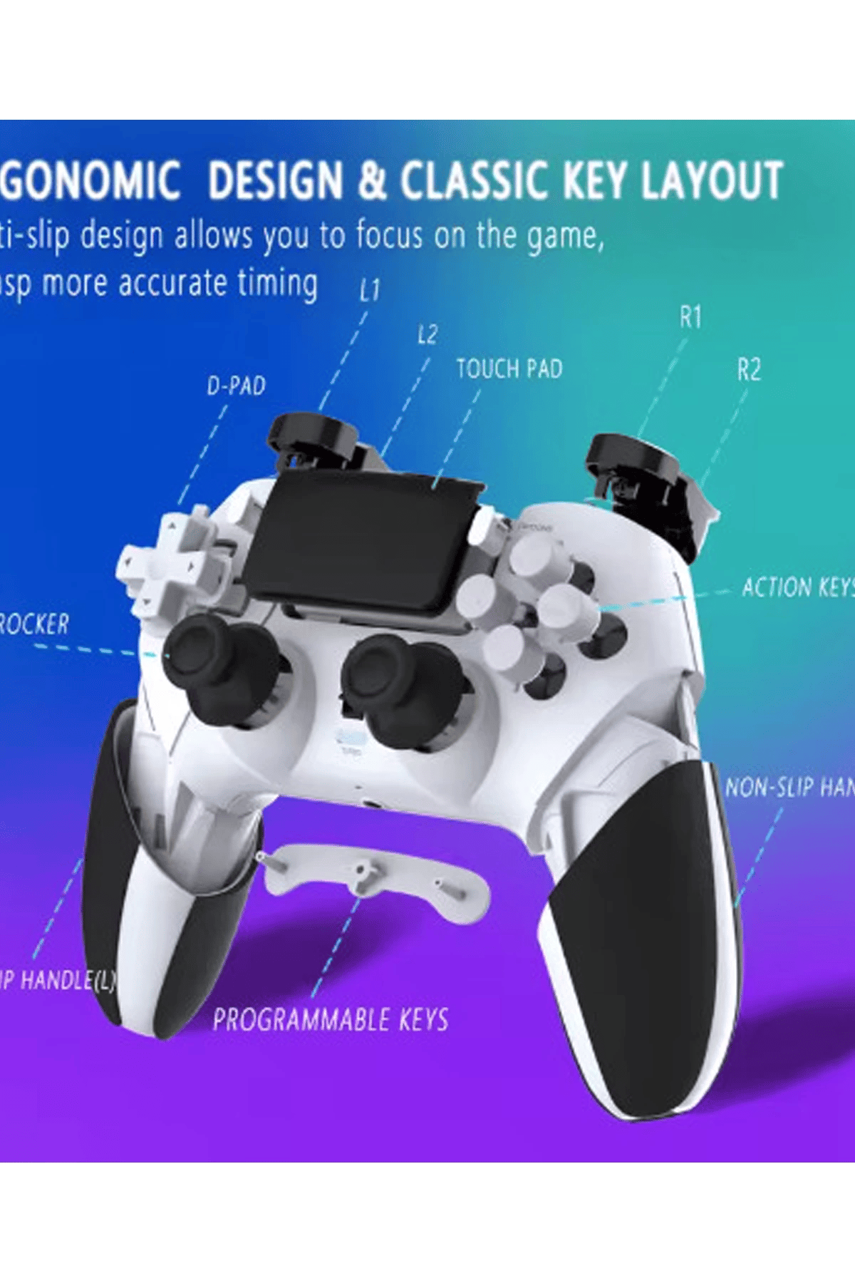 P4 Plus Bluetooth Titreşimli Ps4/ps5 Uyumlu Pc Telefon Joystick Kablosuz Oyun Kolu Siyah