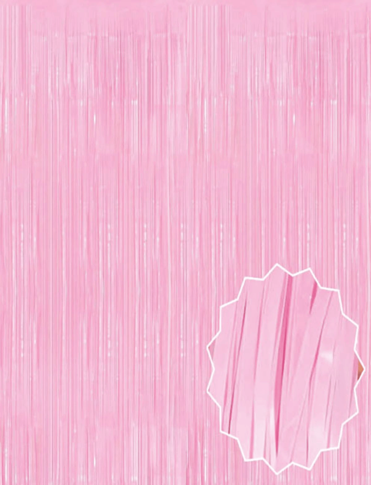 Soft Pembe Püsküllü Kapı Perdesi - Parti, Baby Shower, Cinsiyet Partisi 1x2 M