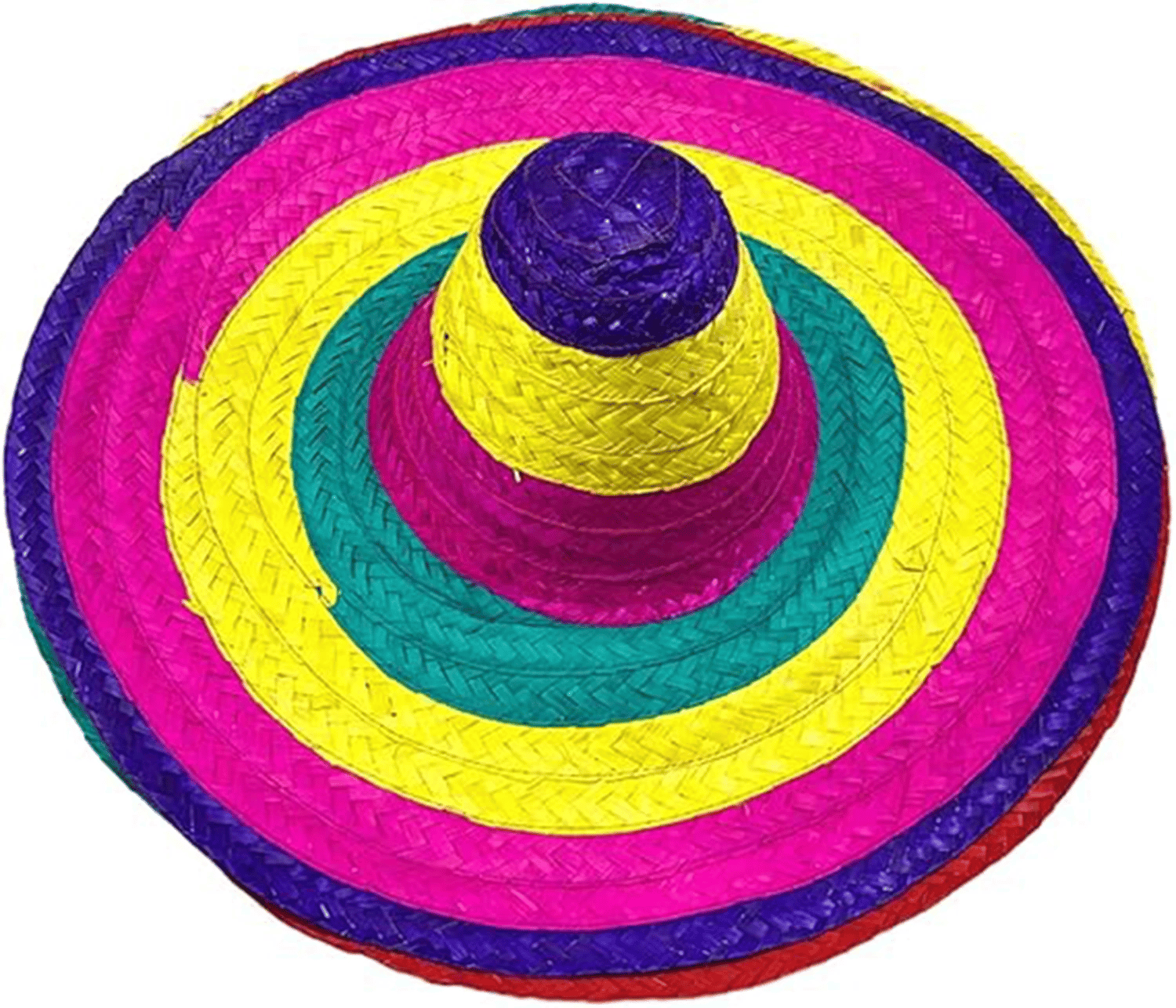 Sombrero Meksika Şapkası Renkli Örme Hasır Yetişkin Boy