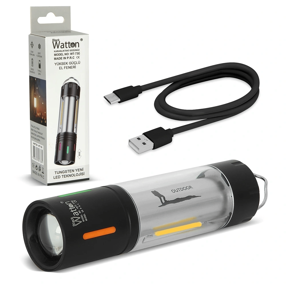 Tg Led Şarjlı Kamp Lambası Ortam Odak Aydınlatma  Wt-736