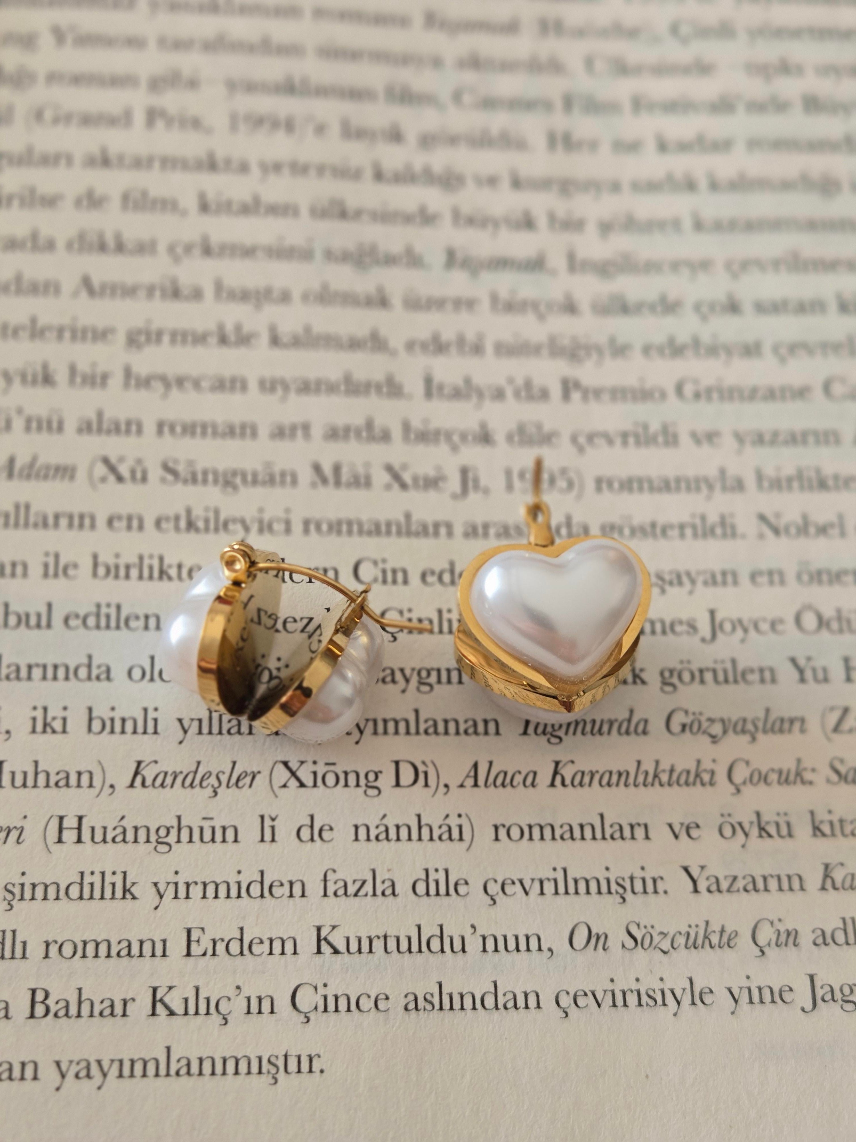 İnci Kalp Küpe