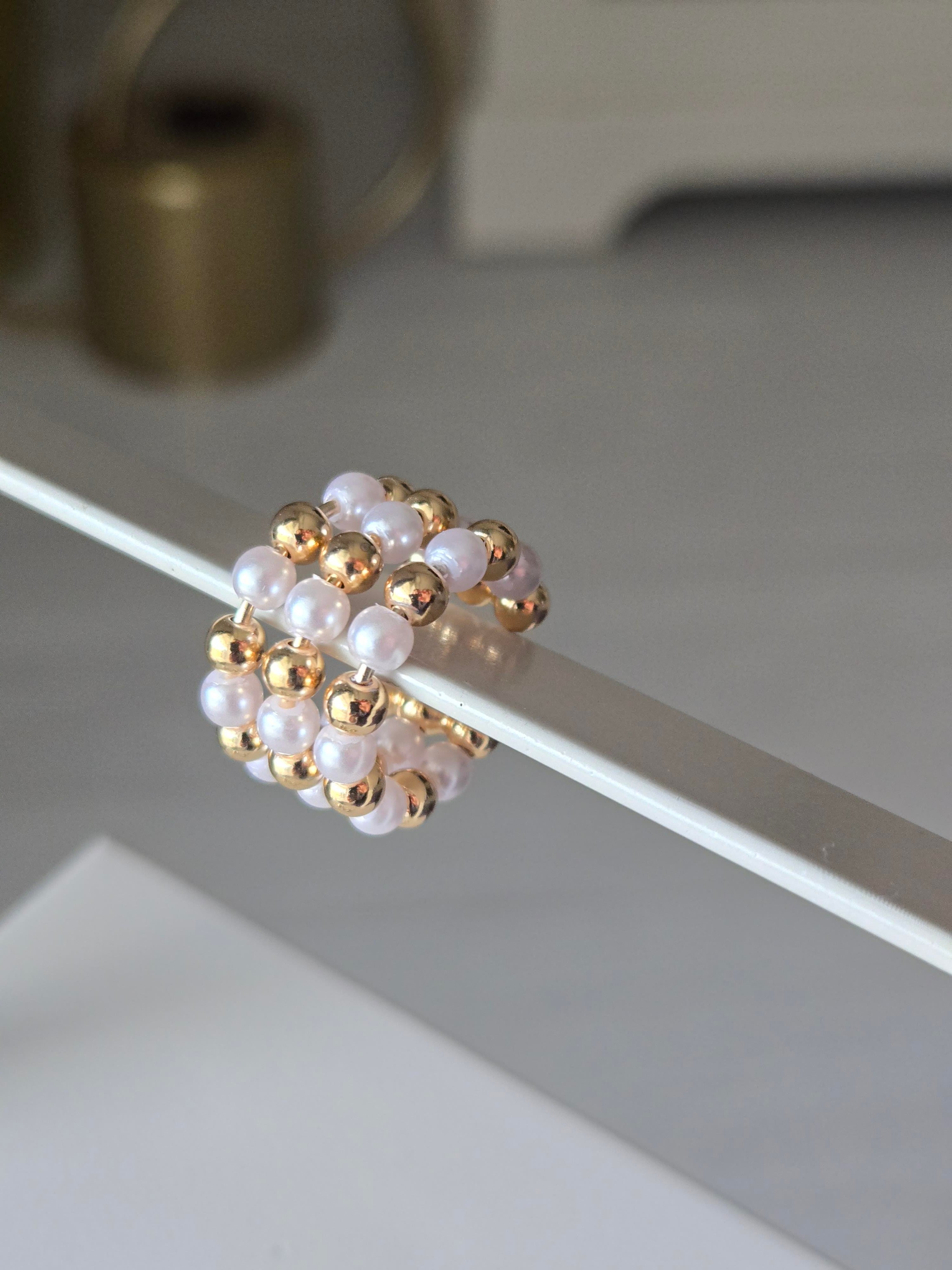 İncili Kalın Earcuff