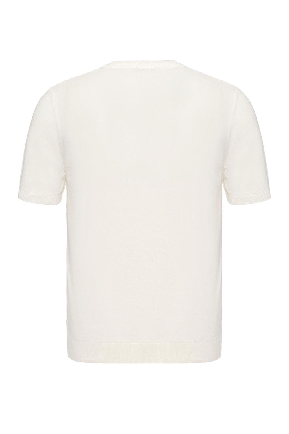 Triko Bisiklet Yaka Tshirt %100 Pamuk Beyaz