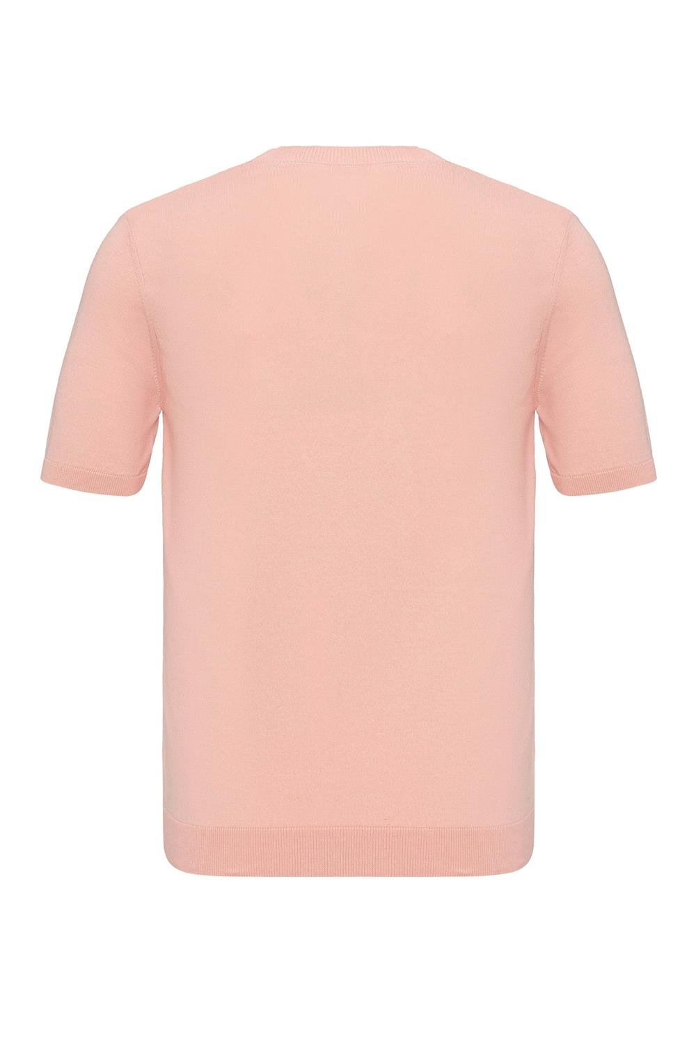 Triko Bisiklet Yaka Tshirt %100 Pamuk Pembe