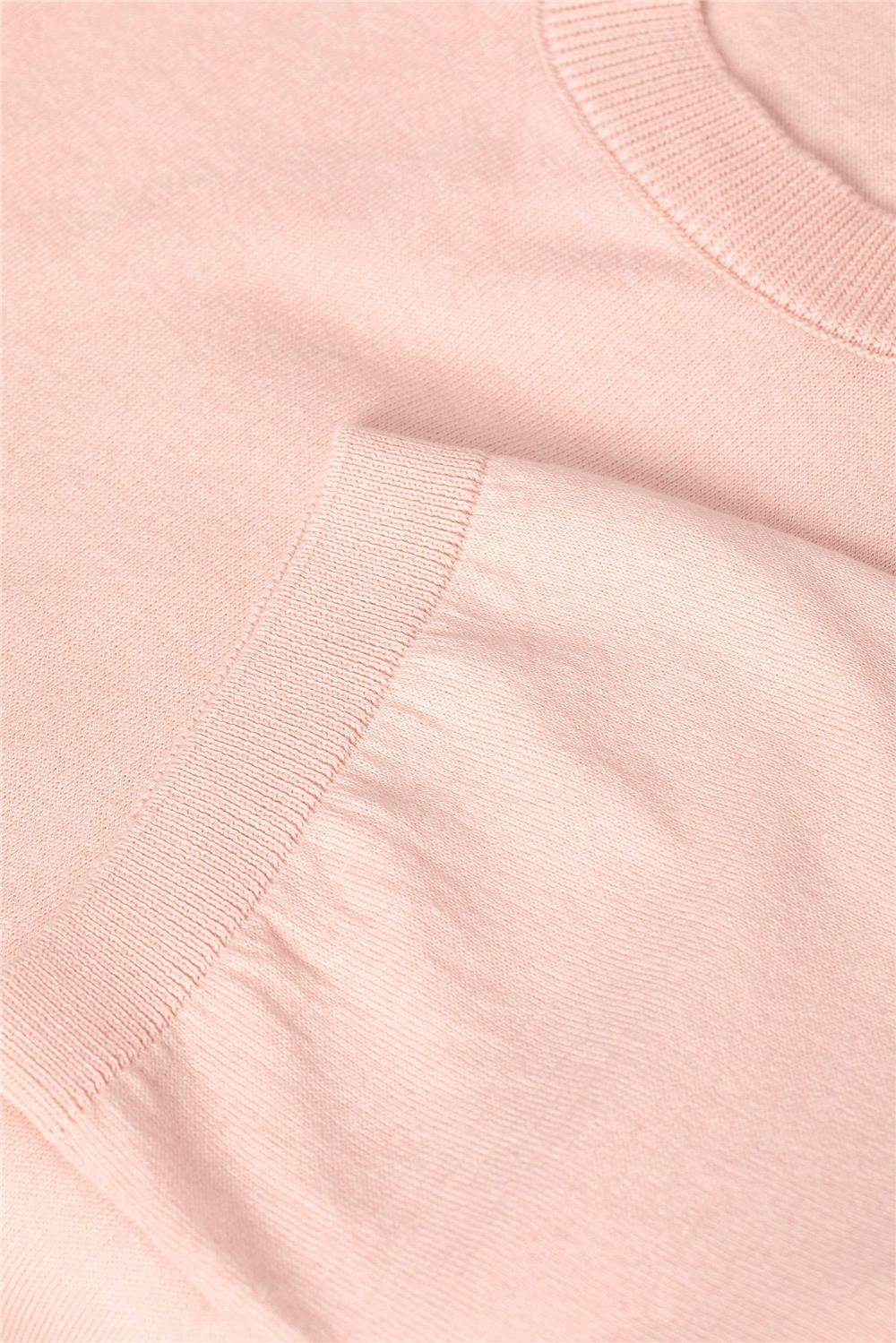 Triko Bisiklet Yaka Tshirt %100 Pamuk Pembe