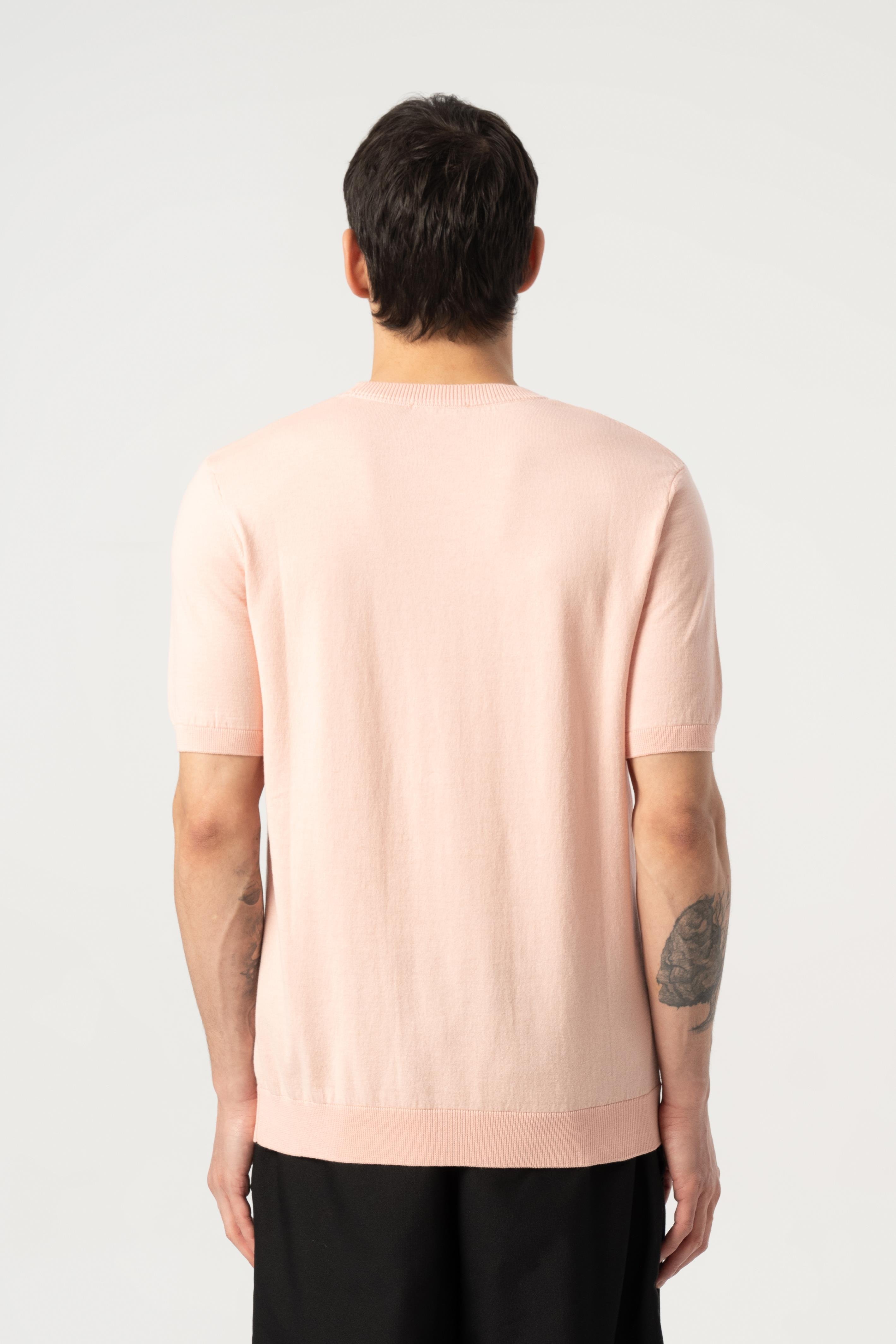 Triko Bisiklet Yaka Tshirt %100 Pamuk Pembe