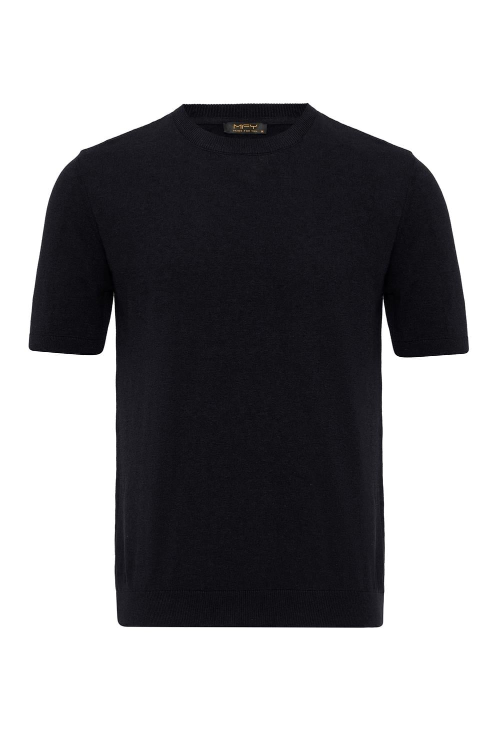 Triko Bisiklet Yaka Tshirt %100 Pamuk Siyah