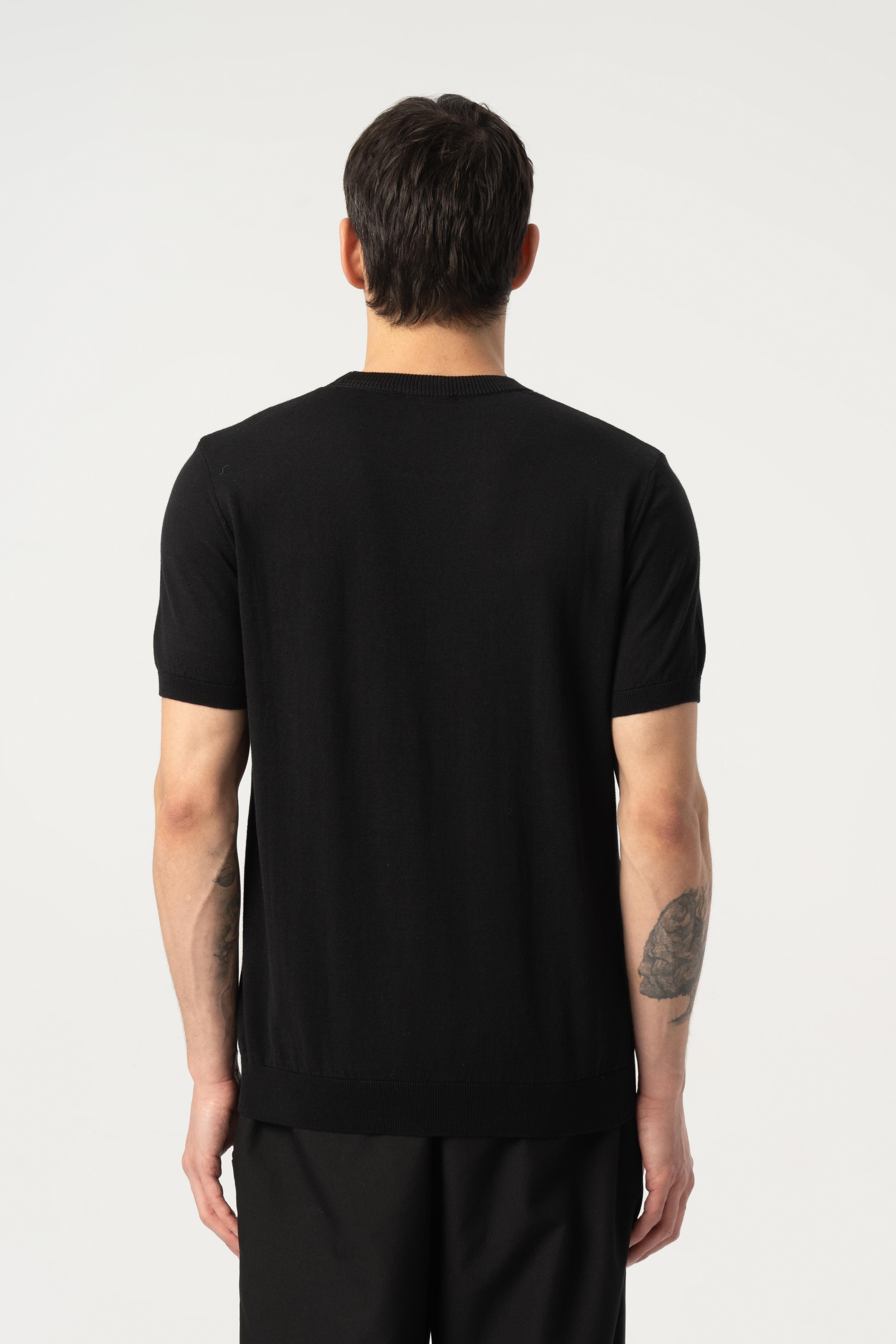 Triko Bisiklet Yaka Tshirt %100 Pamuk Siyah