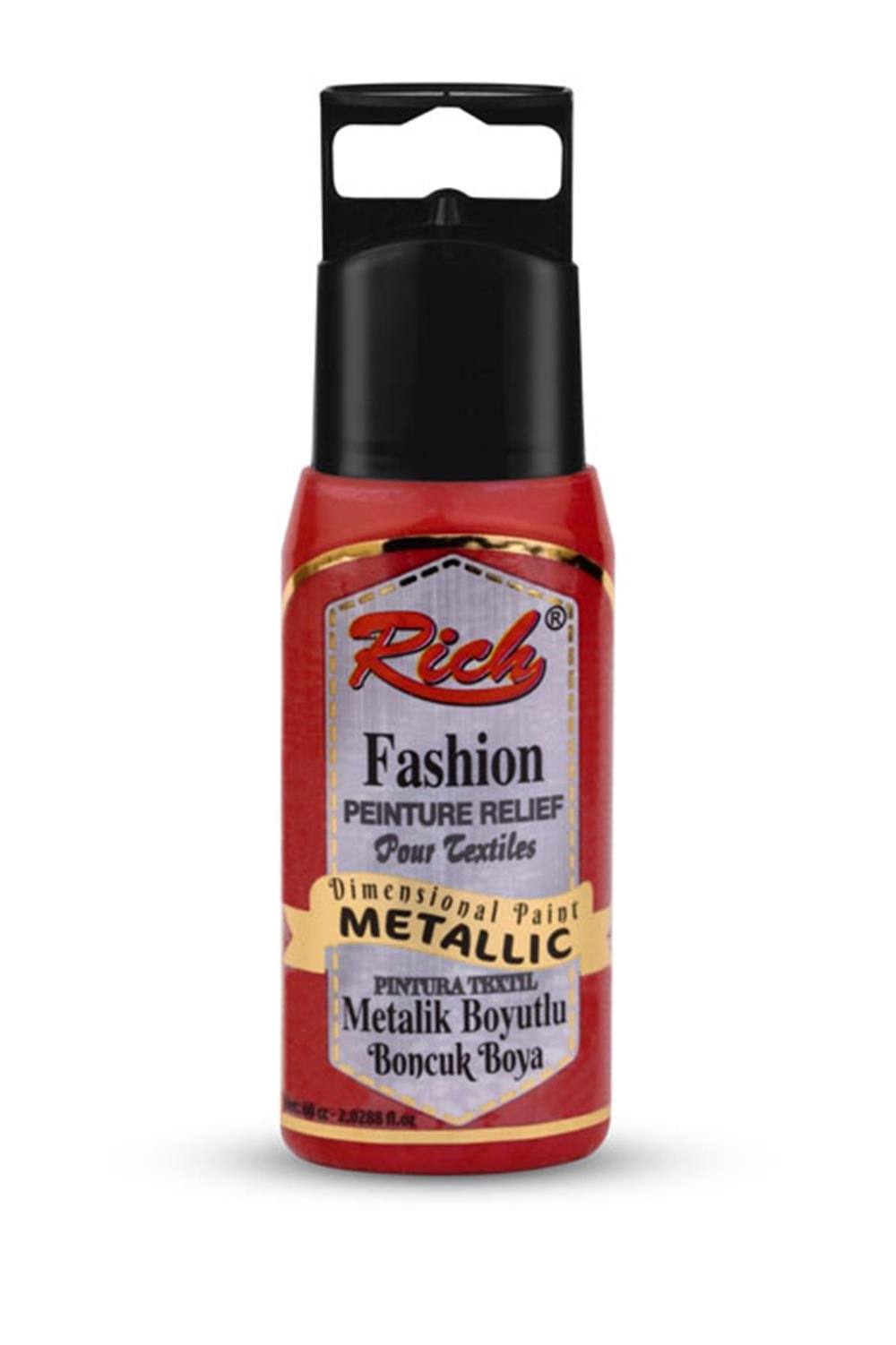 BOYUTLU BONCUK BOYA METALİK - KIRMIZI 060ml