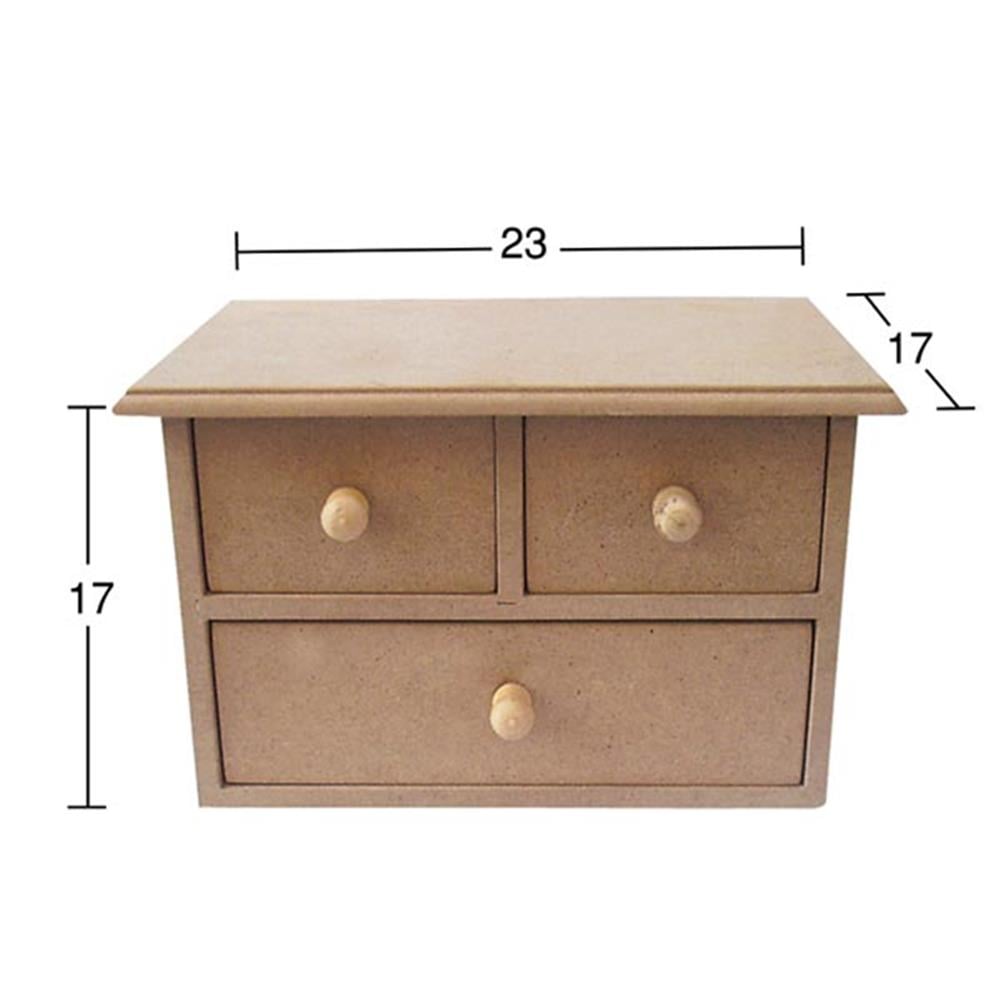 KU 276 KISA 3 ÇEKMECELİ KUTU