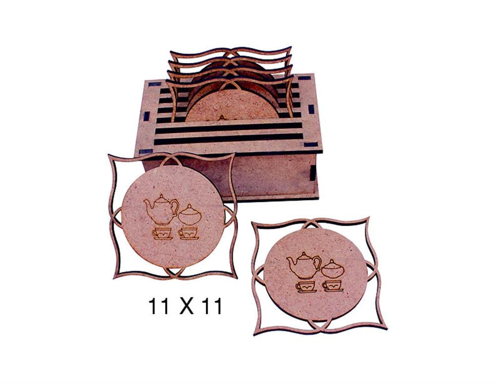 L 267 LAZER YUVARLAK BARDAK ALTI 6'LI