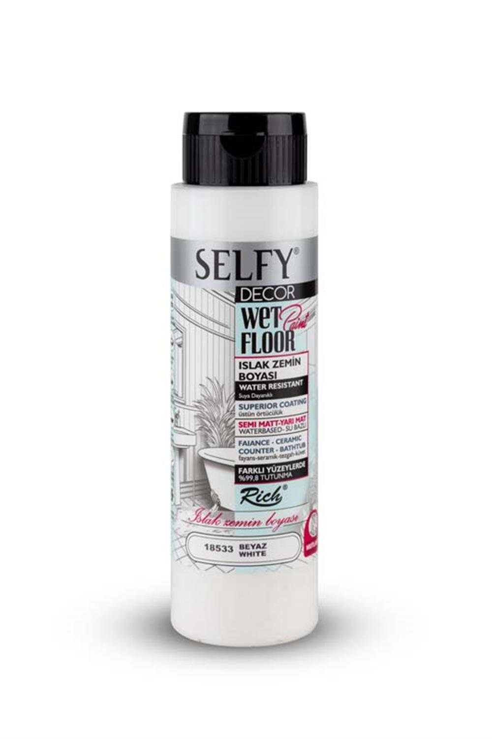 SELFY DECOR ISLAK ZEMİN BOYASI BEYAZ 500ml