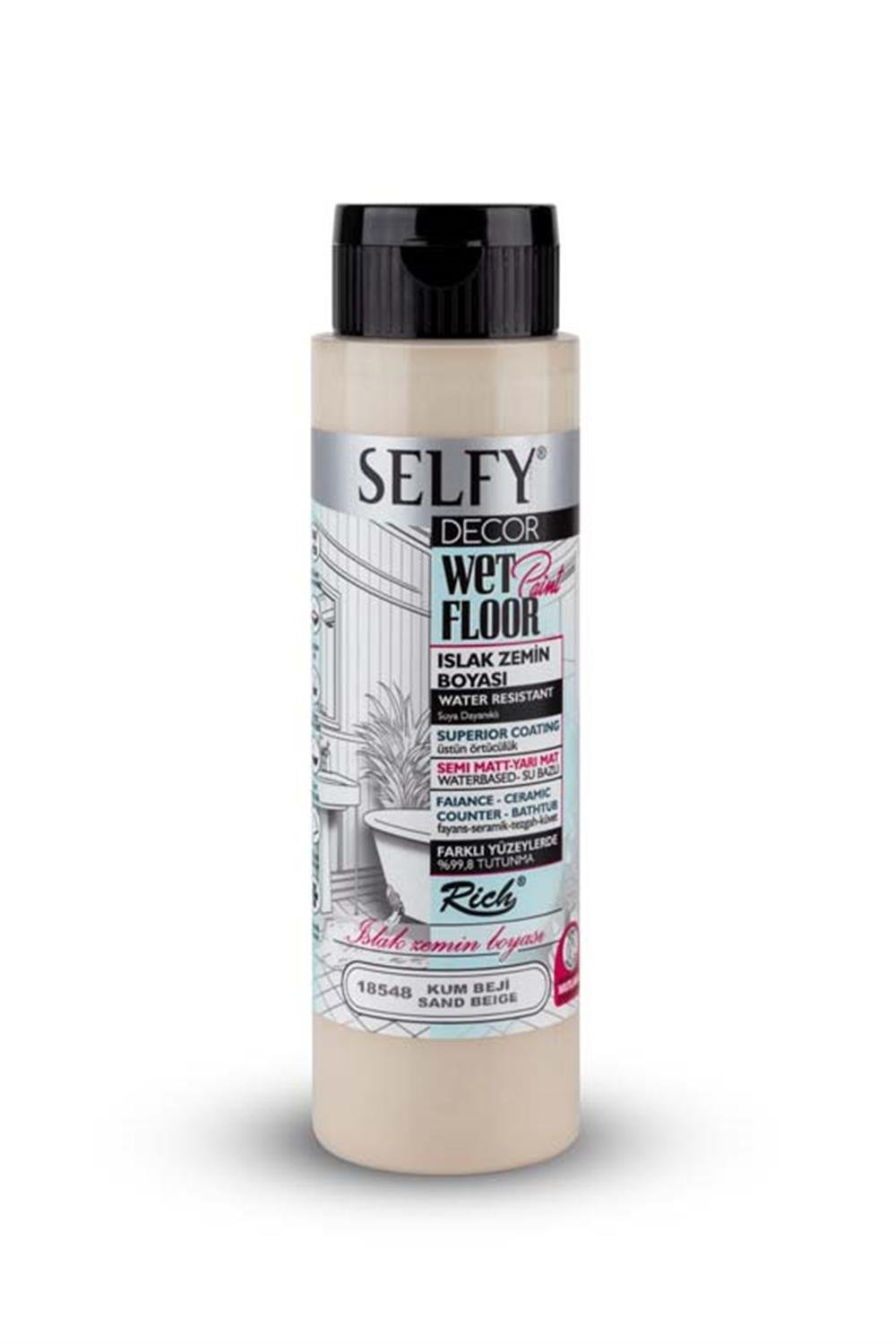 SELFY DECOR ISLAK ZEMİN BOYASI KUM BEJİ  500ml