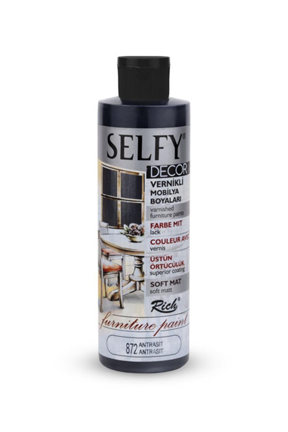 SELFY DECOR MOBİLYA BOYASI - ANTRASİT 240ml