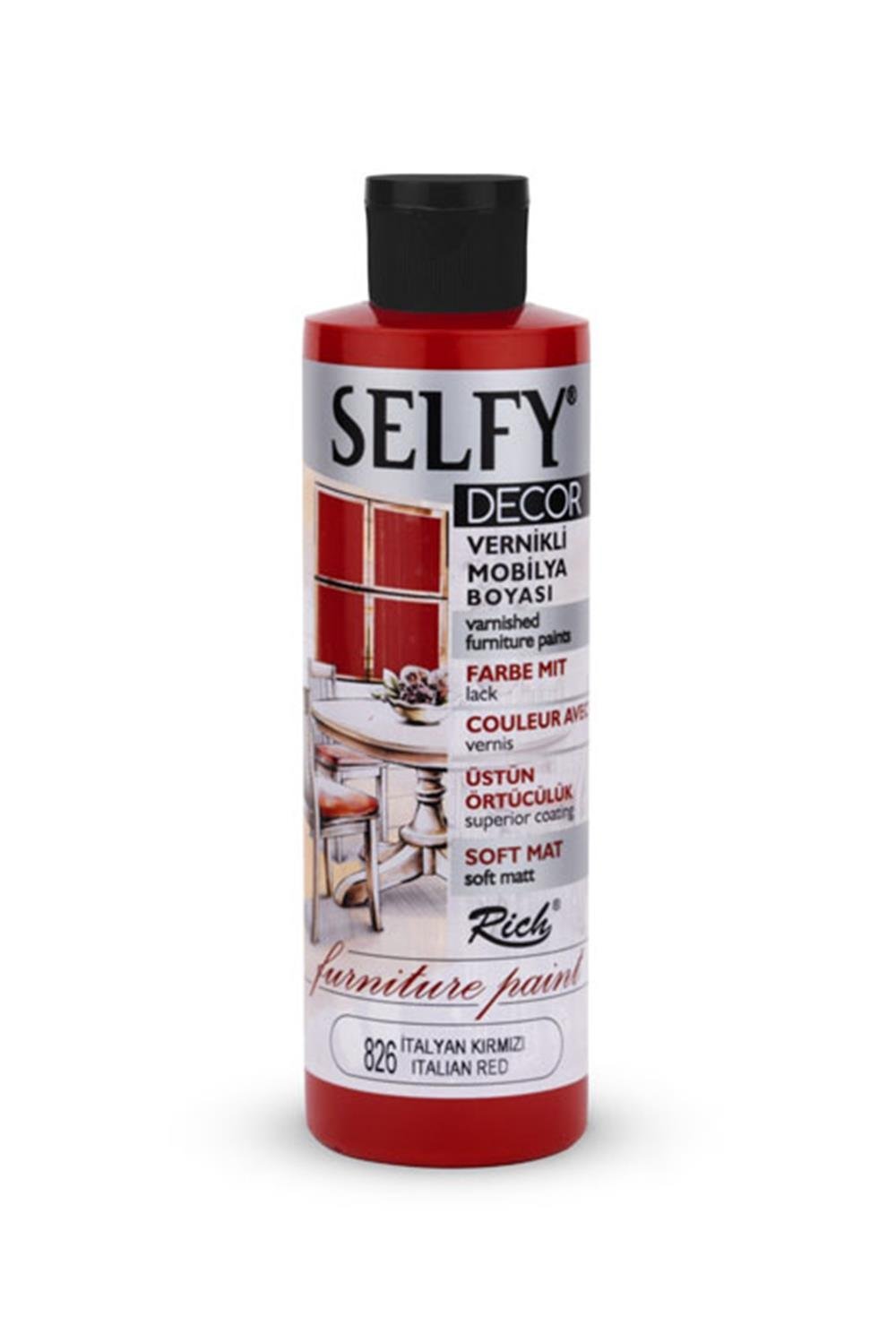 SELFY DECOR MOBİLYA BOYASI - İTALYAN KIRMIZI  240ml