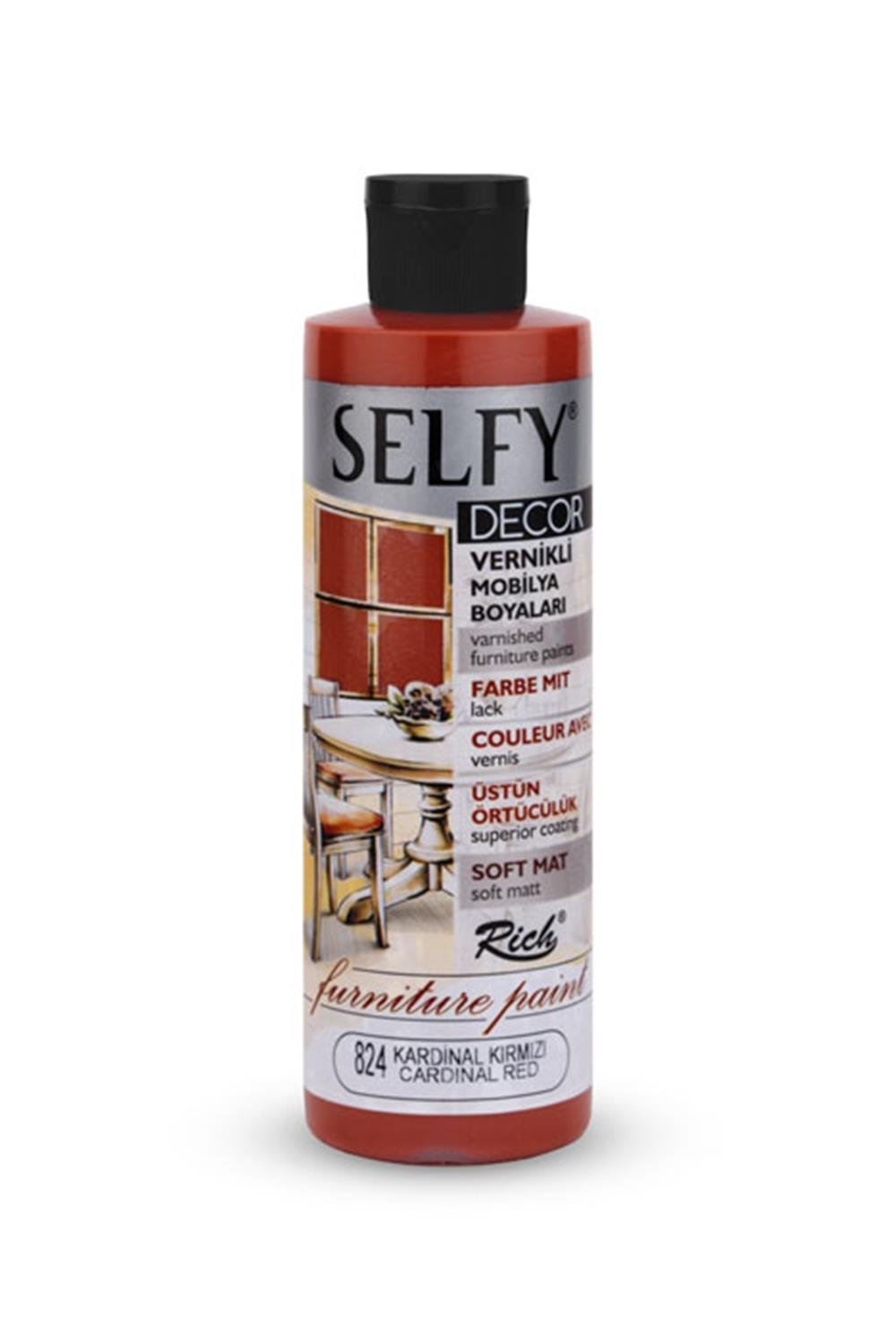 SELFY DECOR MOBİLYA BOYASI - KARDİNAL KIRMIZI  240ml
