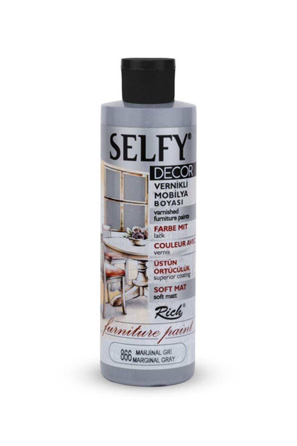 SELFY DECOR MOBİLYA BOYASI - MARJİNAL GRİ  240ml