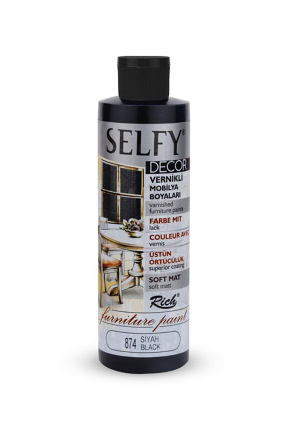 SELFY DECOR MOBİLYA BOYASI - SİYAH  240ml
