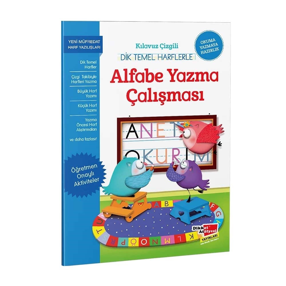 Dikkat AtölyesiDikkat Atölyesi Kılavuz Çizgili Dik Temel Harflerle Alfabe Yazma Çalışması