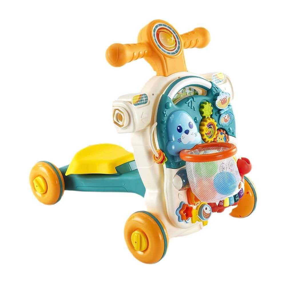 Baby2GoBaby 2 Go 4ü 1 Arada Yeşil Aktivite Masası İlk Arabam Scooter Sesli Pilli