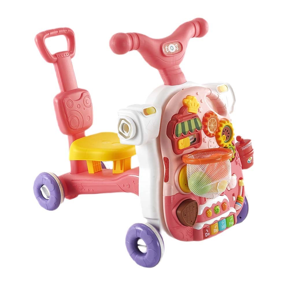 Baby2GoBaby 2 Go 5i 1 Arada Pembe Aktivite Masa Scooter İlk Arabam Oturaklı Sesli
