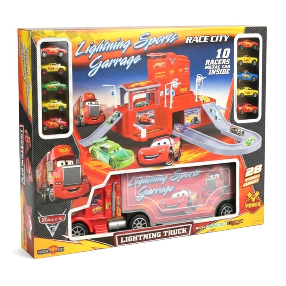 ToysanToysan 10 Metal Araçlı Car Racer Tır Garaj Seti