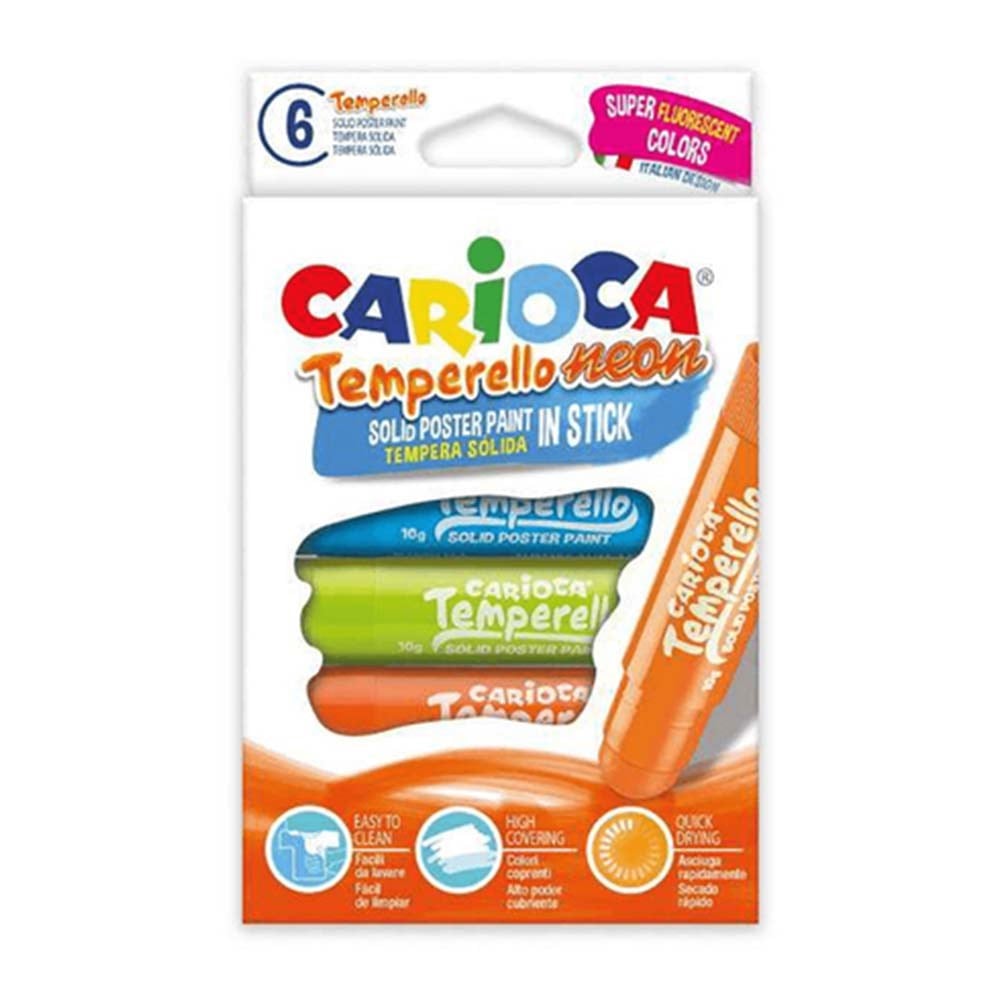 CariocaCarioca Temperello Sticks Poster Boyama Kalemi Fosforlu 6lı