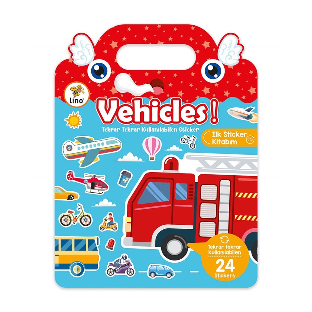 LinoLino Tekrar Tekrar Kullanılabilen İlk Sticker Kitabım Vehicles
