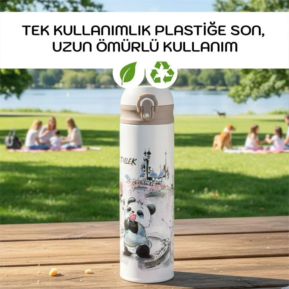 Vagon LifeVagonlife 480 Ml Panda Desenli Paslanmaz Çelik Termos