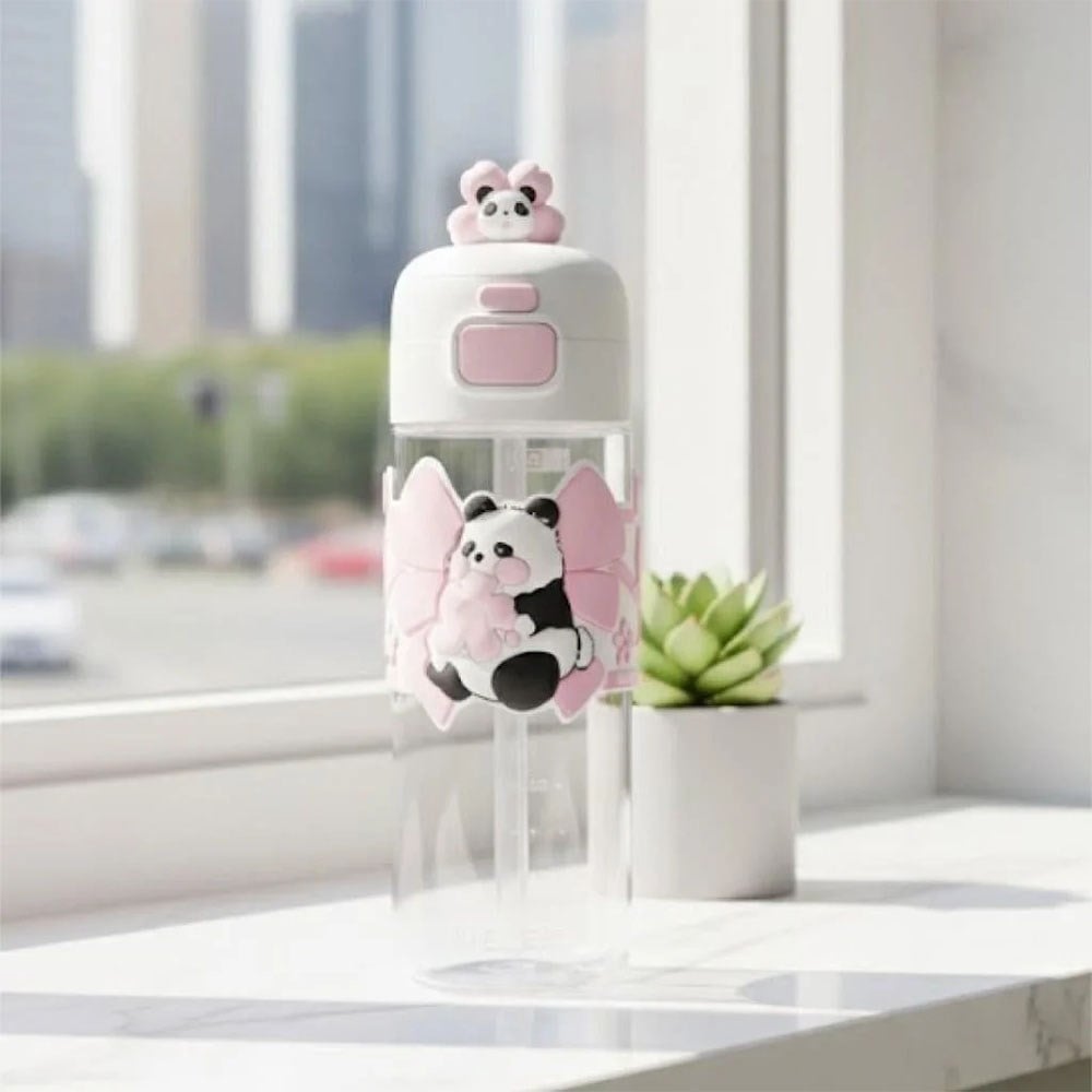 Vagon LifeVagonlife 600 Ml Panda Figürlü Pipetli Su Matarası