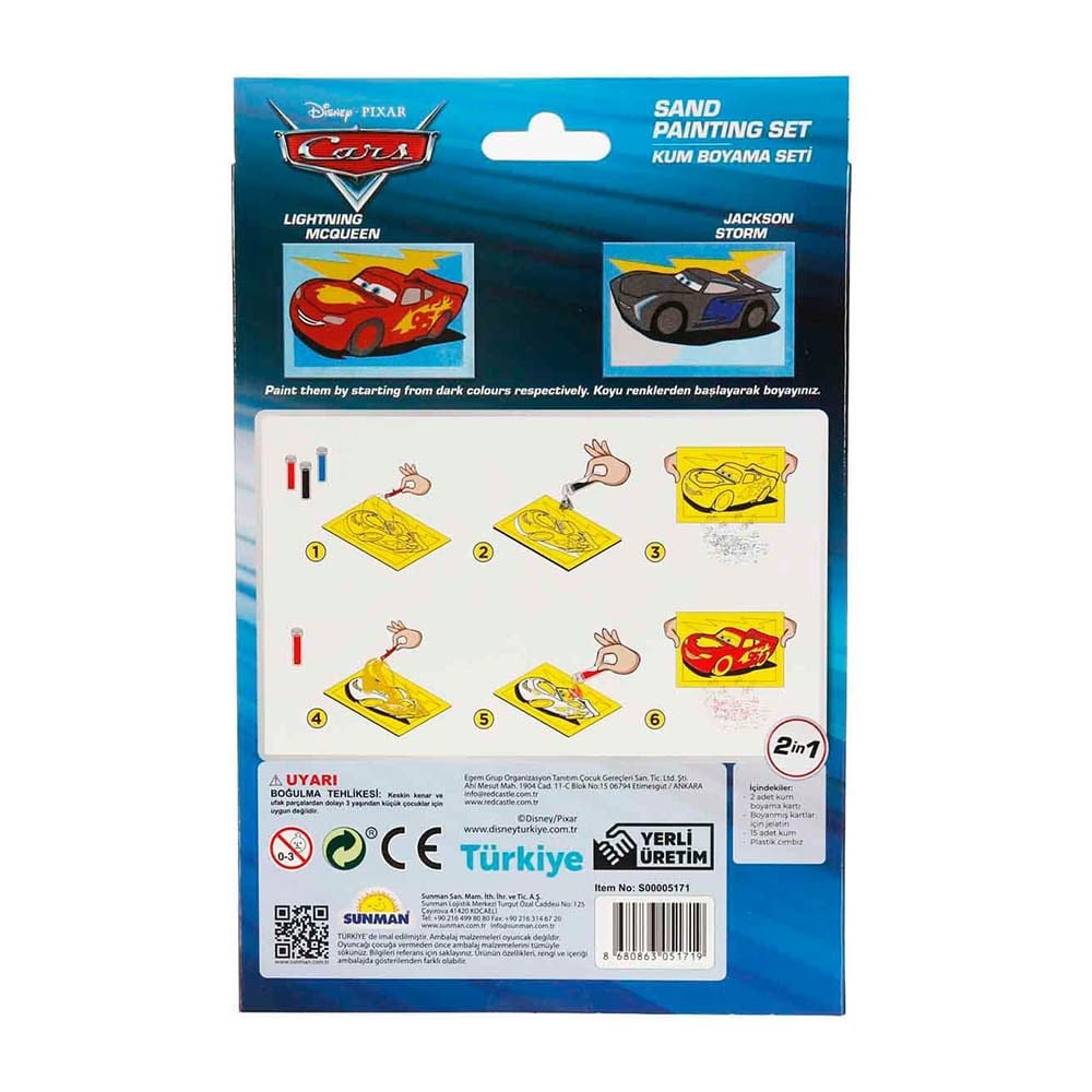 SunmanSunman 2in1 Disney Cars Kum Boyama Seti