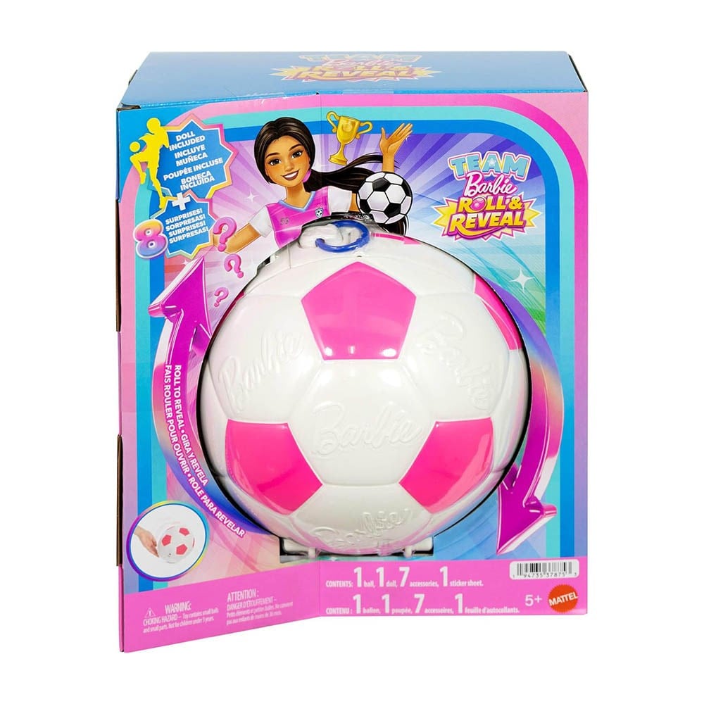 BarbieBarbie Team Barbie Roll Reveal Soccer Player Doll