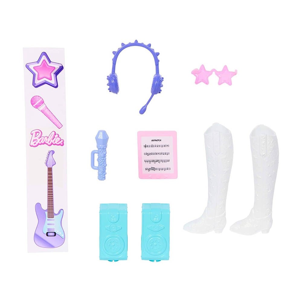 BarbieBarbie Team Barbie Roll Reveal Pop Yıldızı Bebek ve Aksesuarları