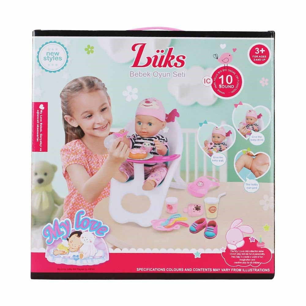 MegaBabydoll My Love Bebek ve Masa Sandalyesi 35 cm