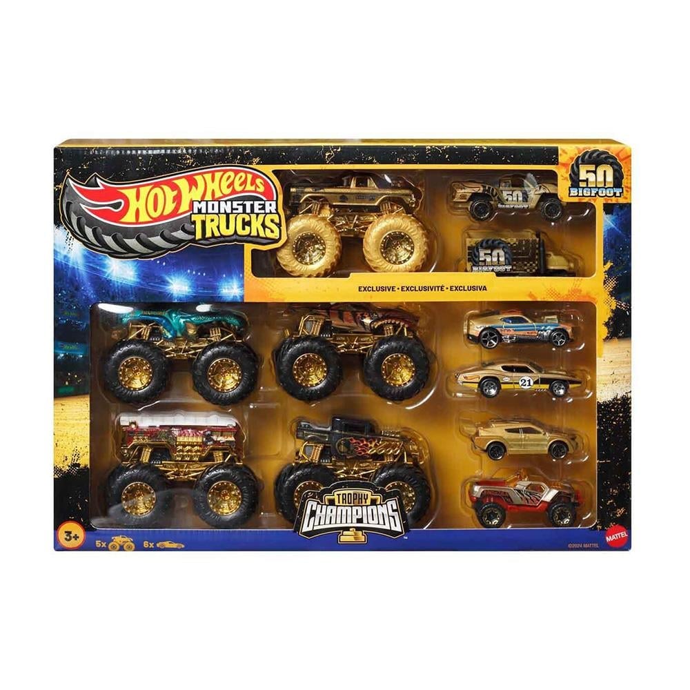 Hot Wheels1:64 Hot Wheels Monster Trucks Bigfoot Trophy Şampiyonları Araba ve Kamyon