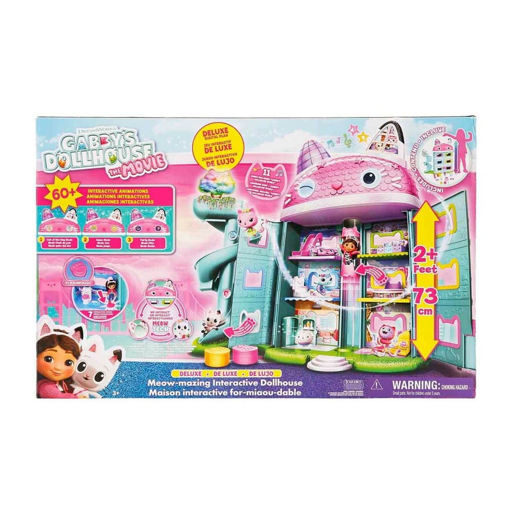 SunmanGabbys Dollhouse Sesli ve Işıklı İnteraktif Oyun Evi 73 cm