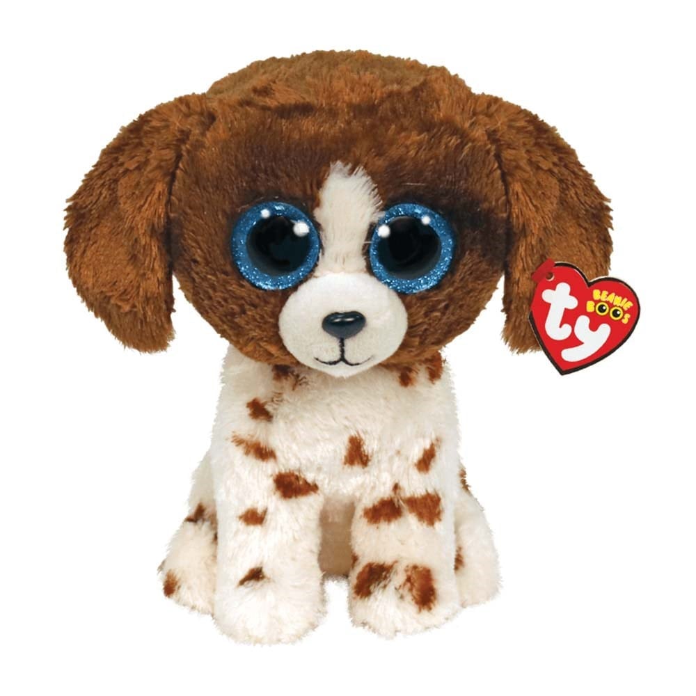 MegaTy Muddles Beanie Boo Kahverengi Beyaz Köpek 15 cm