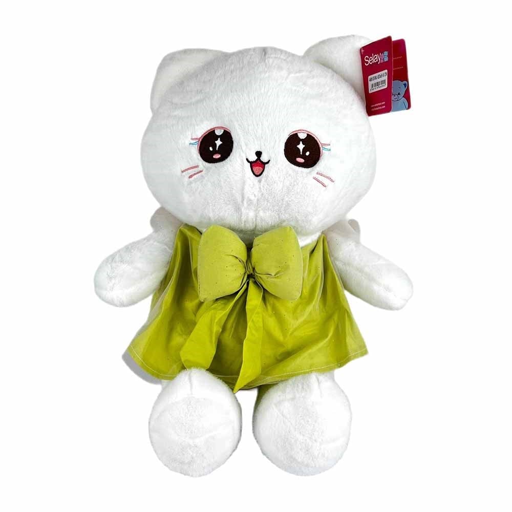 SelaySelay Peluş Sevimli Kedicik 45 Cm Beyaz