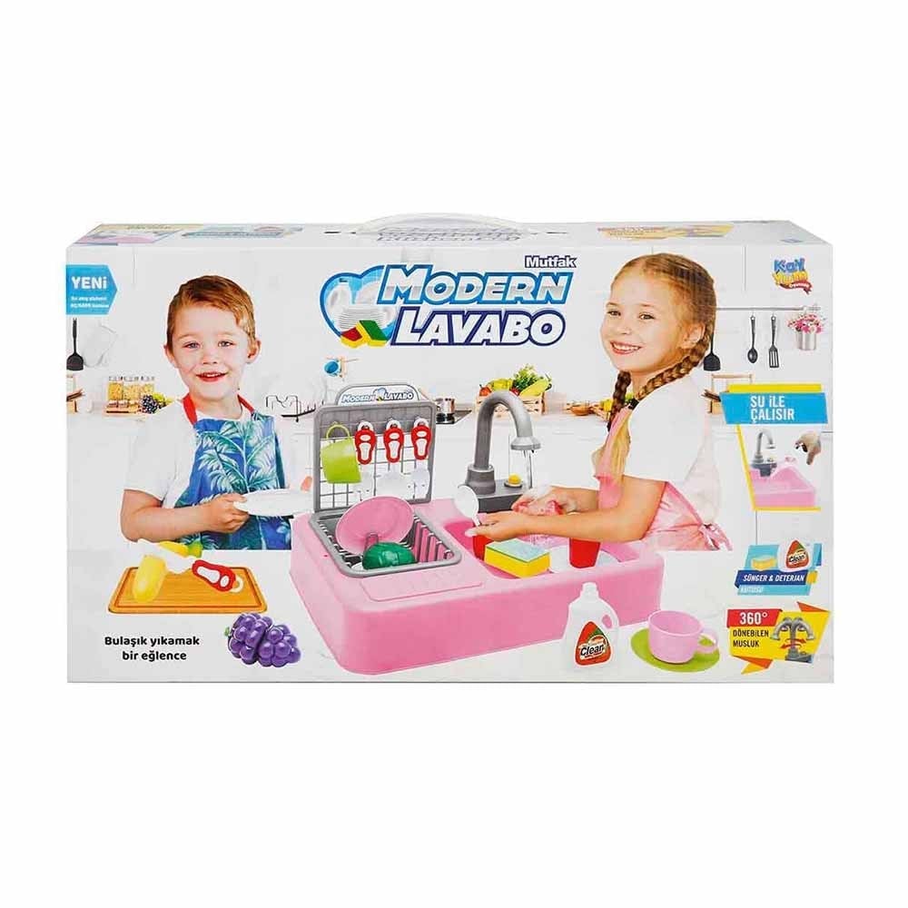 KayyumPilli Modern Mutfak Lavabo Seti Pembe 25 Parça