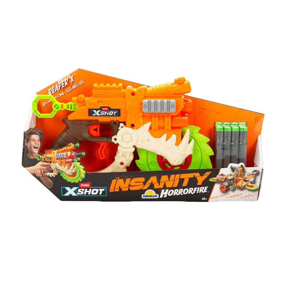 SunmanSunman X-Shot Insanity HorrorFire Reaper-X 8 Mermili Sünger Dart Atan Silah 30 cm
